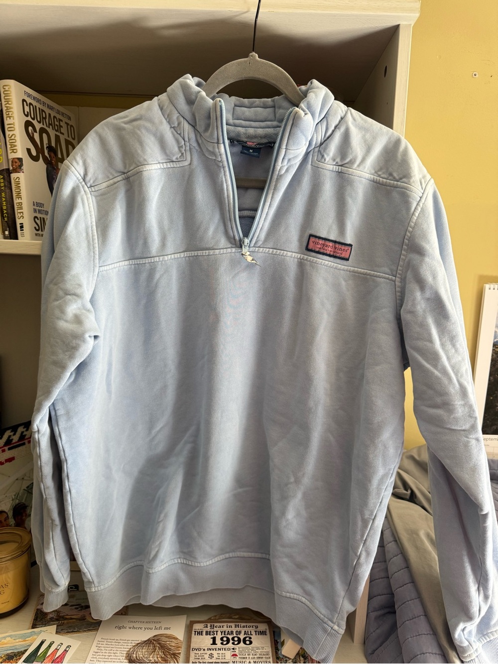 Vineyard Vines Men’s Pale Blue Shep Shirt Quarter-Zip Pullover